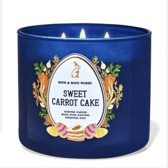 🛍BOGO 50% OFF🥕🎂🕯NWT‼️BBW "Sweet Carrot Cake" 3-wick Candle w/ Bunny Lid - Picture 6 of 10